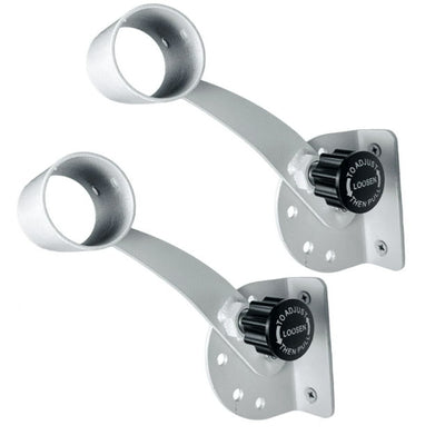 Iron Bar™ Adjustable Ballet Bracket Set (Pair) with 5 Hinged Levels - Designed for 1.5" - 2.0" Diameter Wooden Dowels, 2 Wall Mounts Included (White)