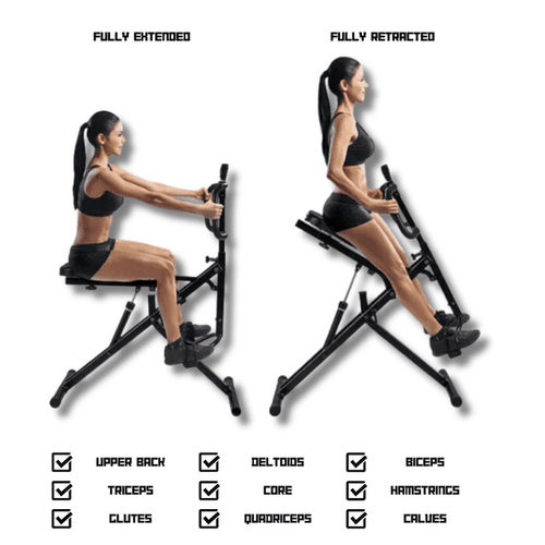💪Total Crunch Power Rider: Home Gym Workout Machine for Cardio, Core, and Glutes - Ideal for Abdominal and Squat Exercises with a Horse Riding Motion