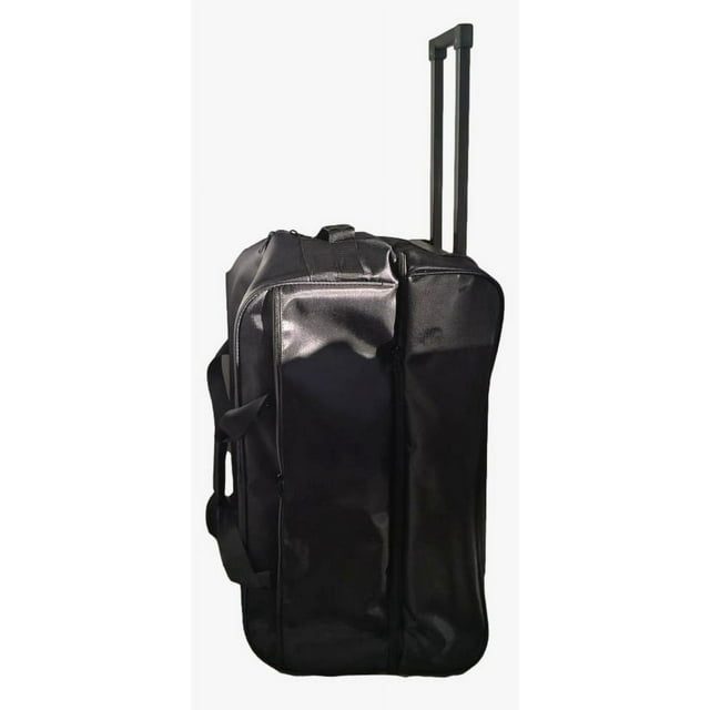 X Factor 28" Black Rolling Duffel Bag - Large Travel Duffle with Multi-Pockets, Wheels, Drop Bottom, Heavy-Duty Luggage, Lightweight, Collapsible Handle