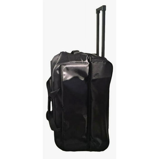 X Factor 28" Black Rolling Duffel Bag - Large Travel Duffle with Multi-Pockets, Wheels, Drop Bottom, Heavy-Duty Luggage, Lightweight, Collapsible Handle